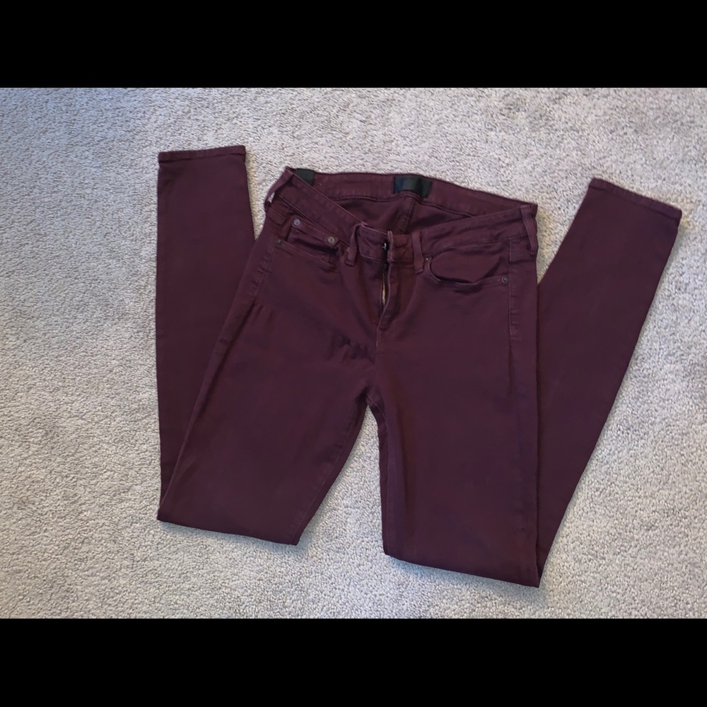 Vince burgundy skinny jeans
